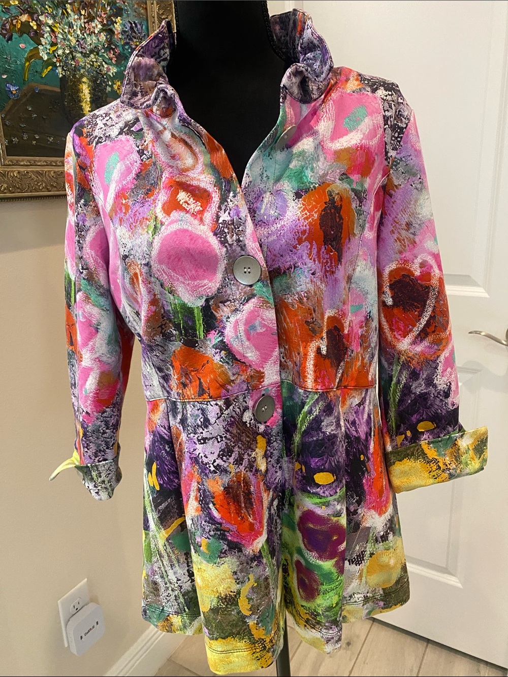 Designer Dolcezza vibrant abstact jacket